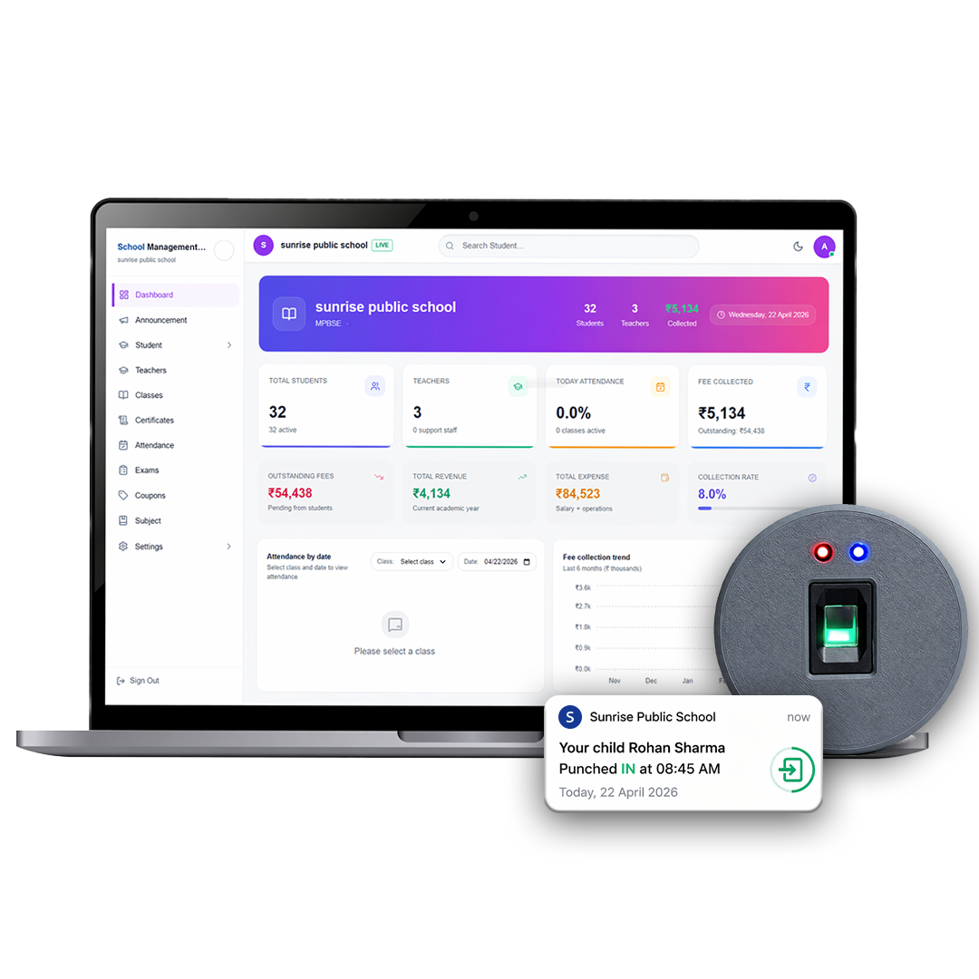 biometric attendance management for schools